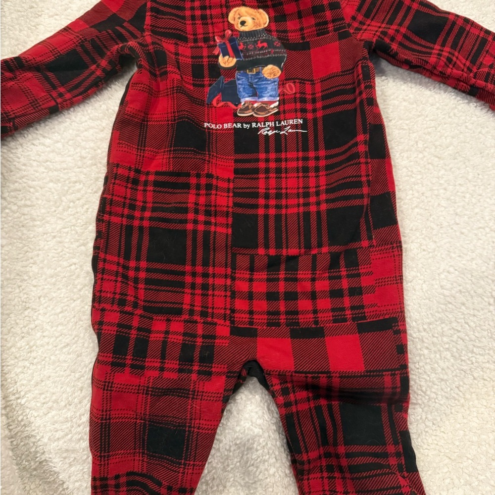 Ralph Lauren Red and Black Plaid Kids One Piece
